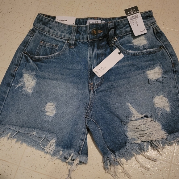 Denim midi shorts - Picture 1 of 5